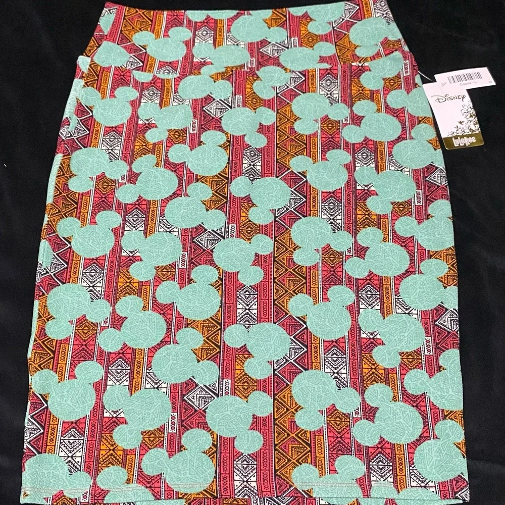 NWT Large Disney high waist stretchy fun skirt Measurements in pics knee length - Picture 1 of 11